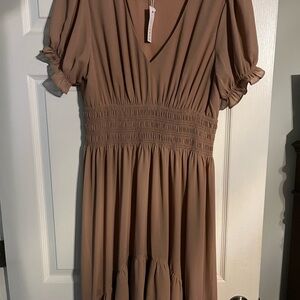 NWT Baltic Born dusty rose ruffled hem high/low dress